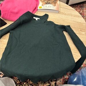 Elegant Forest Green Crew Neck Sweater